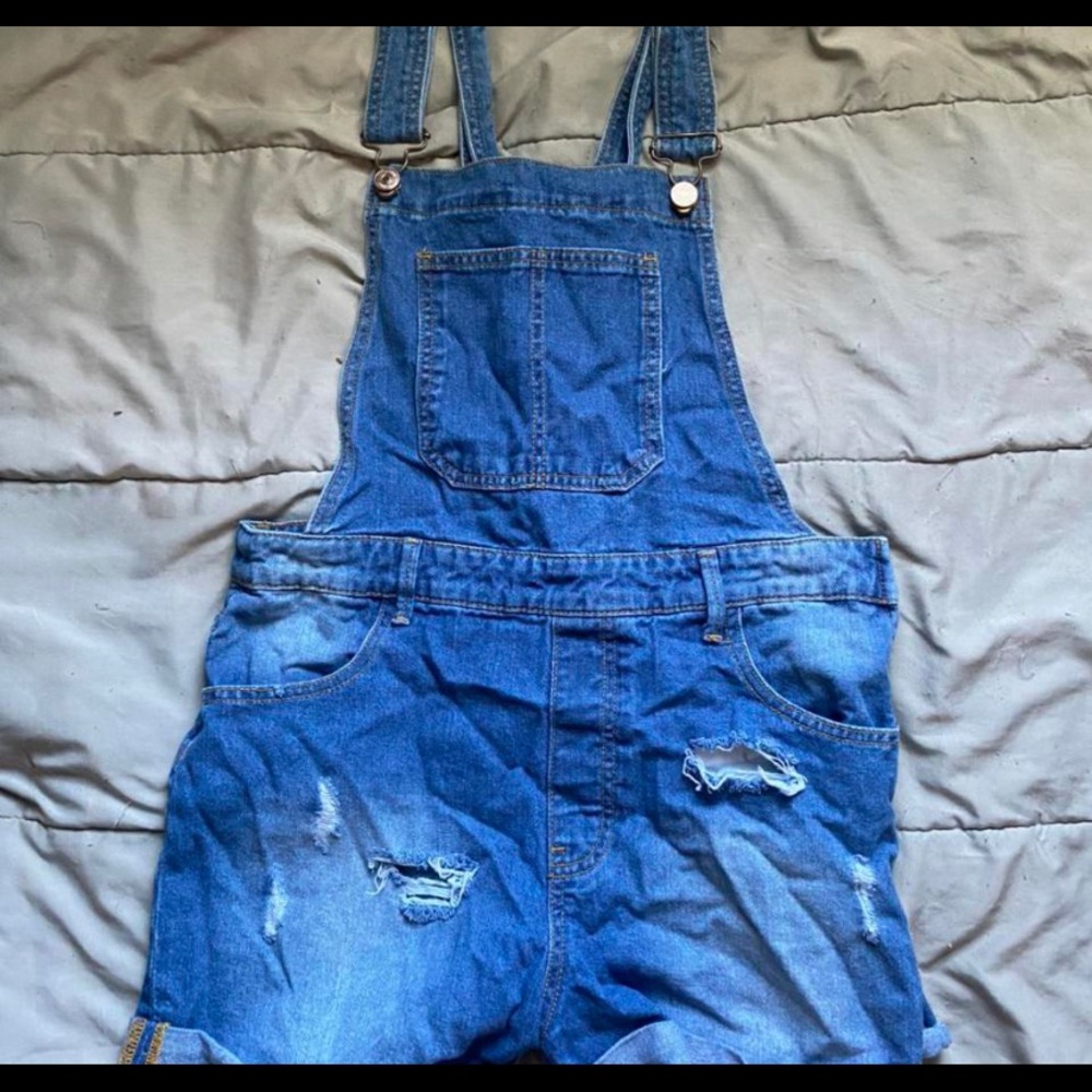 Forever 21 Overall Jean Shorts